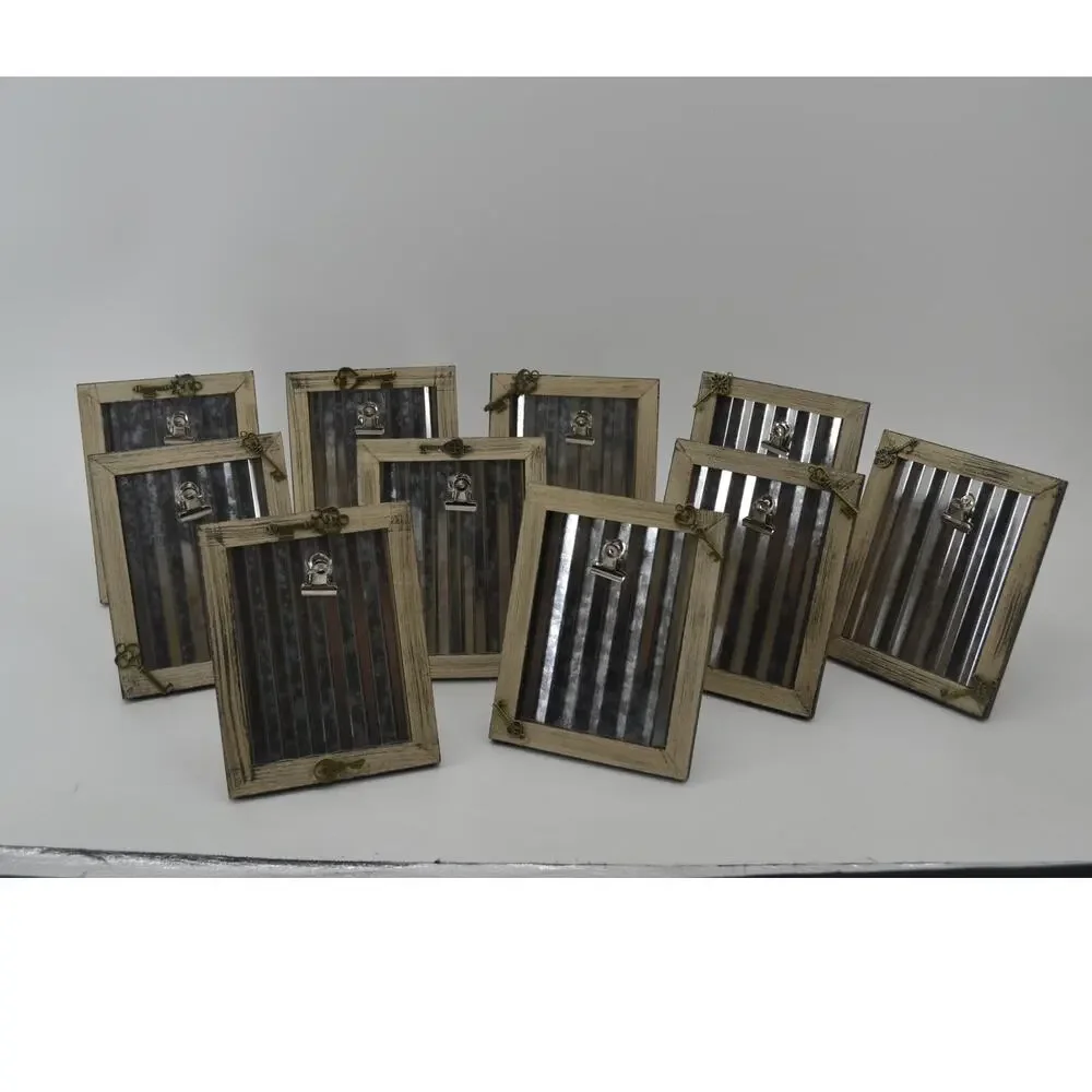 Lot of 10 Frames W/ Skeleton Keys Table Signs Clips B Metal